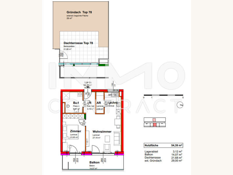 Top78 - Terrassenwohnung Krems - Bild 9 von 9 Terrassenwohnung in 3500 - 9