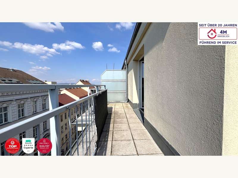 Terrasse - Dachgeschosswohnung Wien - Bild 7 von 8 Dachgeschosswohnung in 1100 - 7