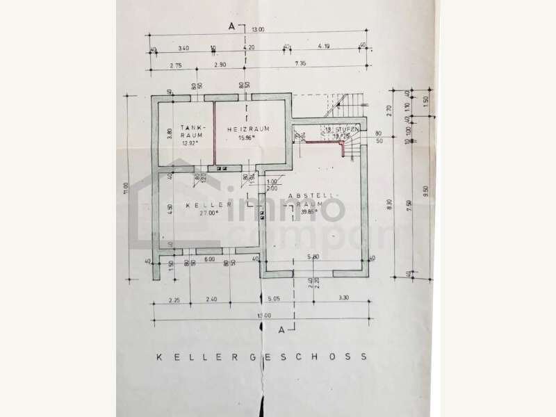 Grundriss Kellergeschoss - Bild 17 von 18 Haus in 7122 - 17