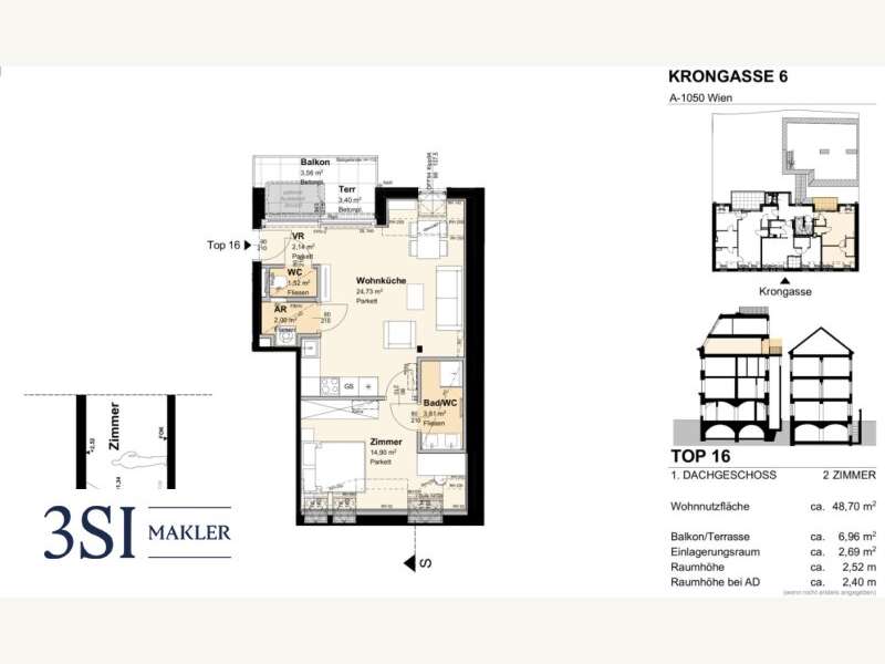Dachgeschosswohnung in 1050  - 9